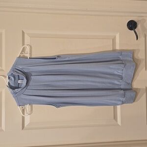 Zenana top mock turtle necksleeveless - light slate blue M